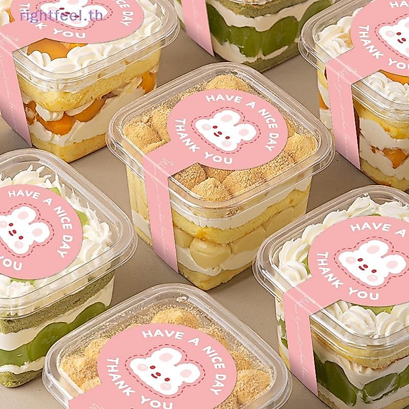 Rightfeel.th 100pcs สติกเกอร์แถบยาวสติกเกอร์ทําด้วยมือ, Self-Adhesive บรรจุภัณฑ์ปิดผนึกป้ายสําหรับบิสกิตเค้กเบเกอรี่ตกแต่ง,กล่องซีลใหม่