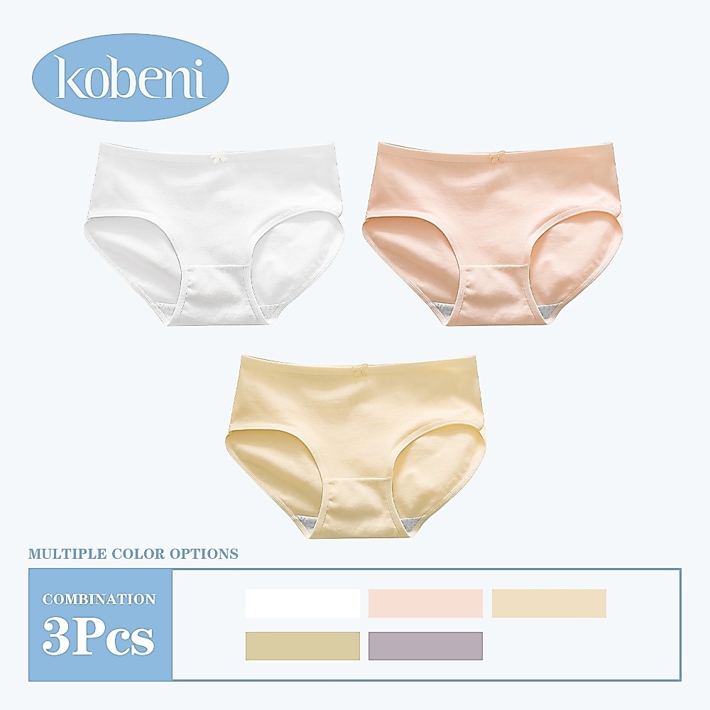 ⭐KOBENI⭐【แพ็ค 3ตัว】กางเกงในผู้หญิง กางเกงในไร้ขอบ ผ้านิ่ม ใส