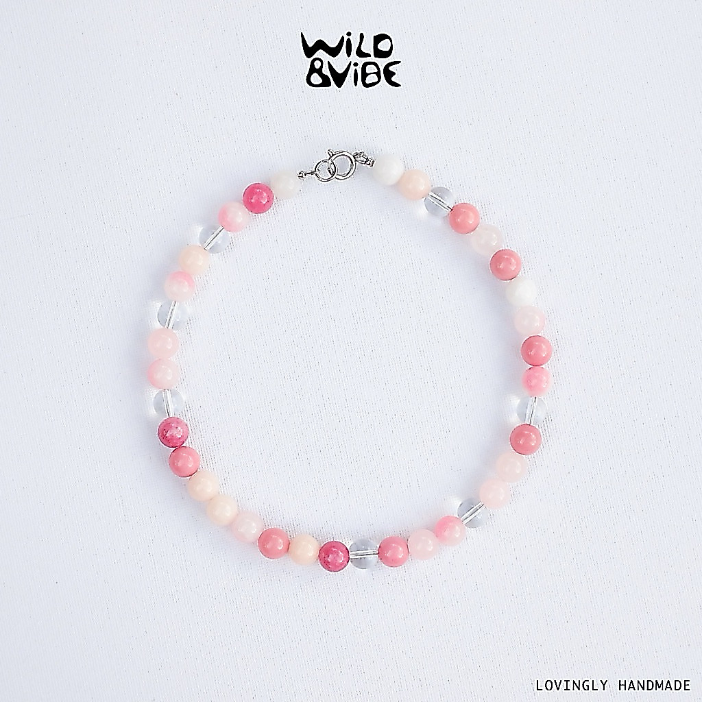 wild&vibe | Pink Candy Crystal Necklace 🎀 สร้อยหินแท้โทนชมพูหวานละมุน