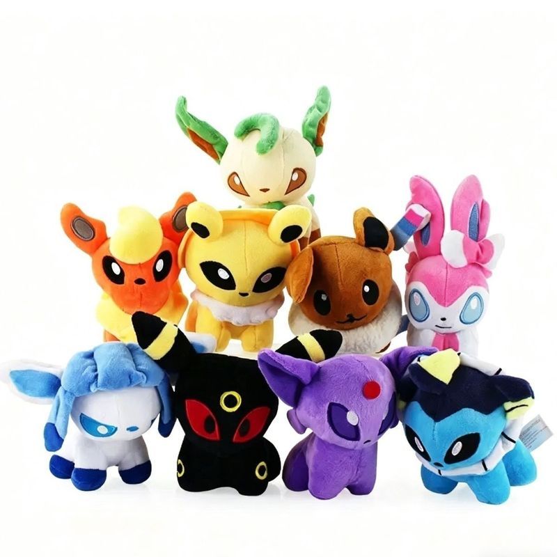 9 ชิ้นชุด Eevee Pokemon Pokemon ของเล่นตุ๊กตาเด็ก