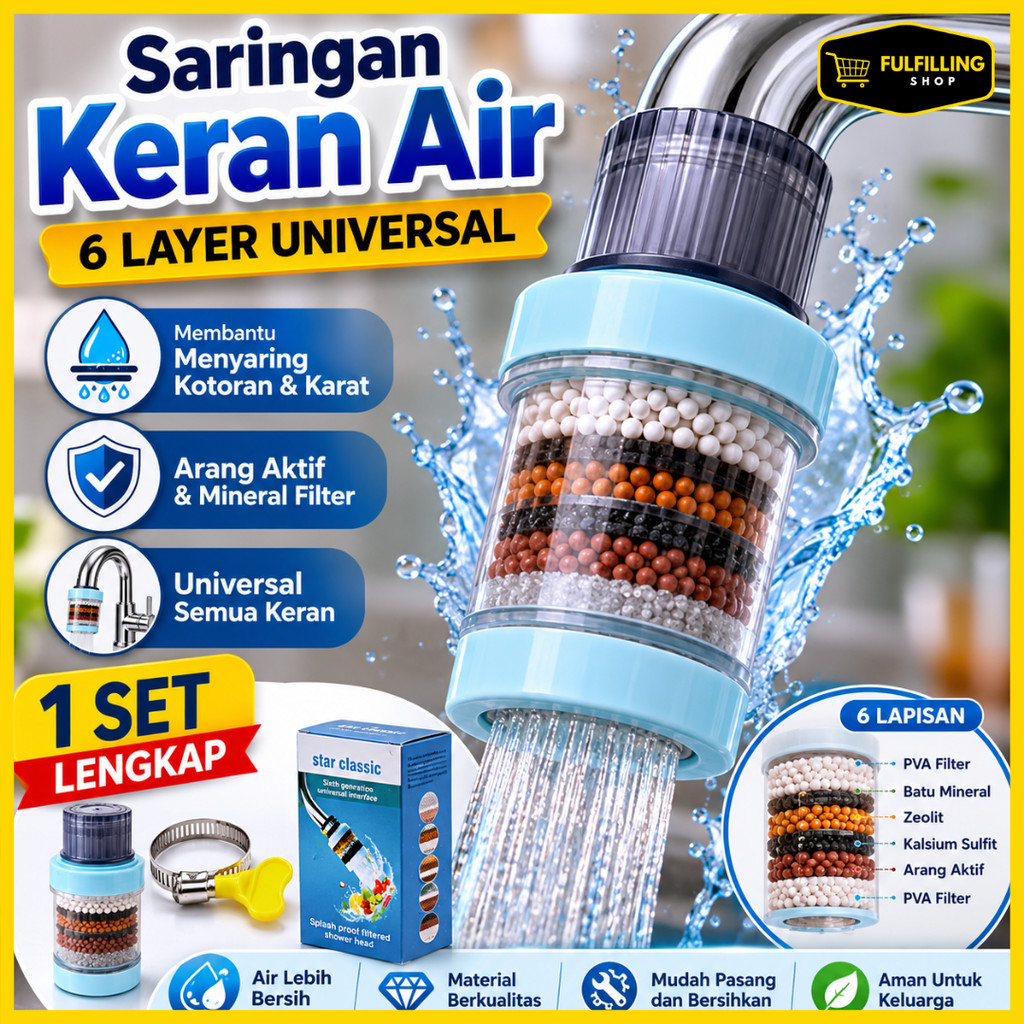 STAR Classic 6 ชั้น Universal Water Tap Filter Anti-Rust & Dirt Tap Filter
