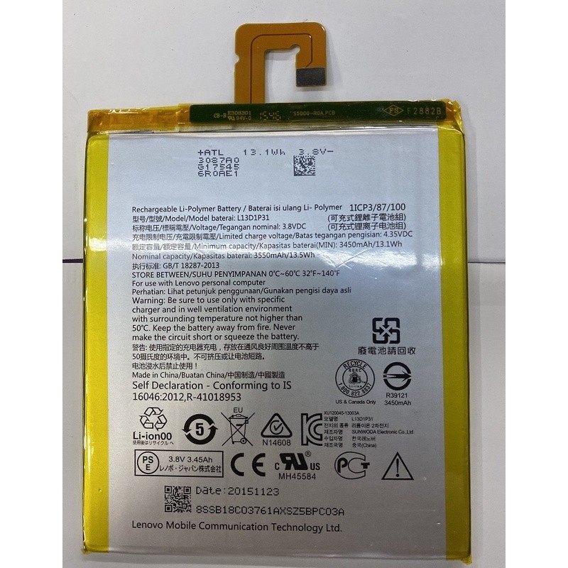 เหมาะสําหรับ S5000 แบตเตอรี่ S5000-F tab2 A7-10F/30TC L13D1P31 แบตเตอรี่