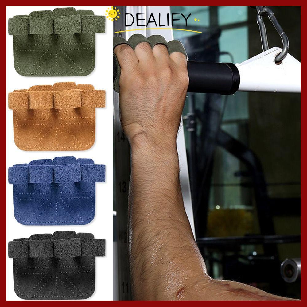 จัดส่งจากประเทศไทยDEALIFY 1PC/ 1 คู่ Palm Pad, ถุงมือยกน้ําหนักหนัง Cowhide 9 สี, ถุงมือยิมกันลื่น