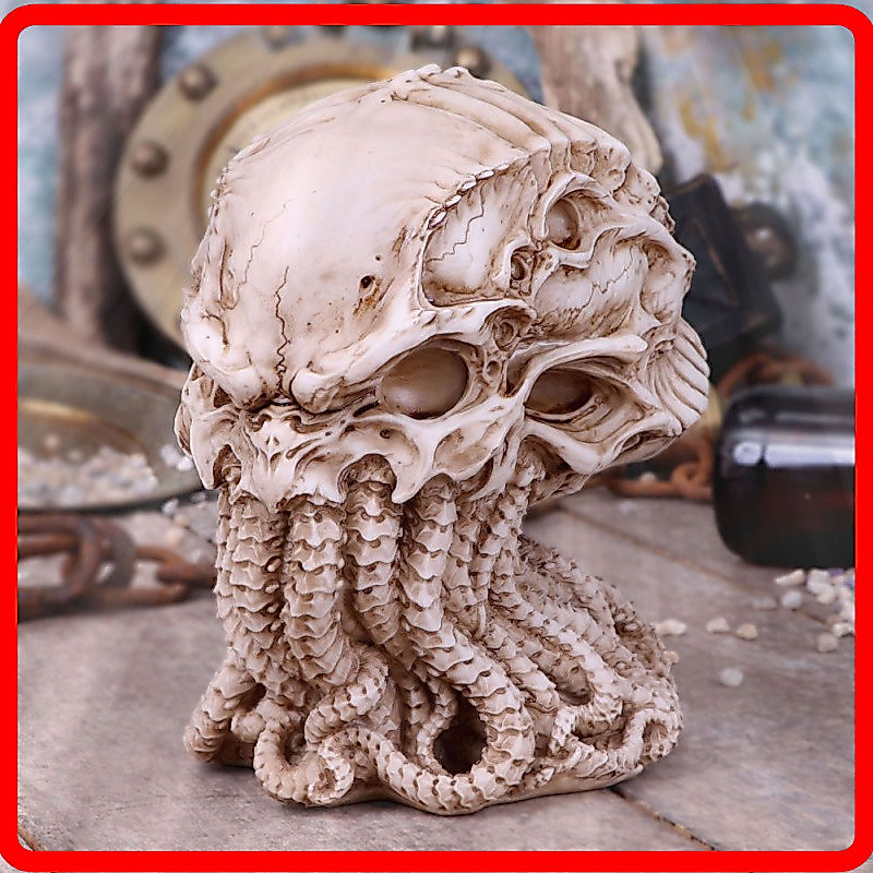 ใหม่ Cthulhu Skull Cthulhu ตํานานรูปปั้น Cthulhu Skull เรซิ่นเครื่องประดับ Octopus