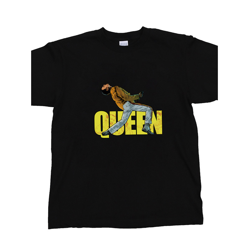 Queen Queen Queen Band สินค้าพิมพ์ DavidBowie ผู้ชายผู้หญิง High Street Rock เสื้อยืดแขนสั้นสีขาว Bo