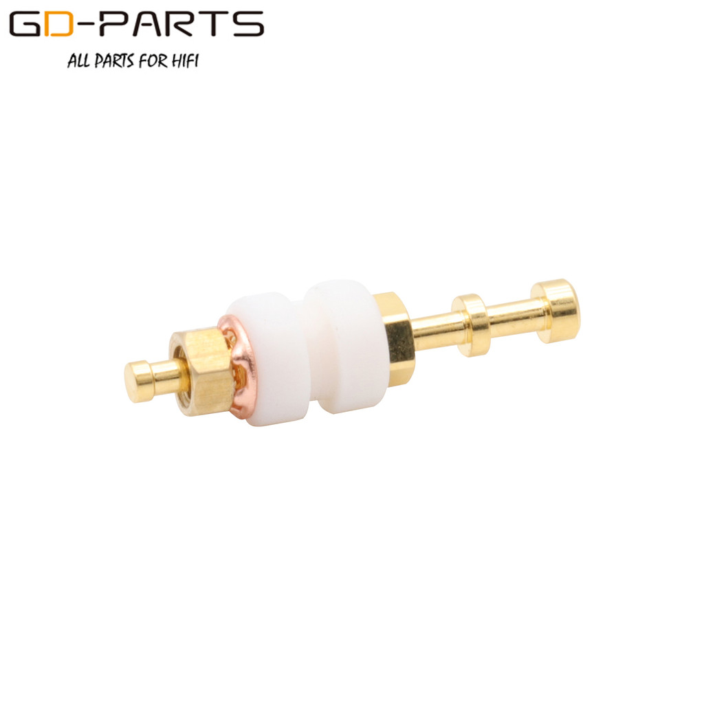 EIZZ ทองแดงบริสุทธิ์ชุบ 24K Gold Shed เล็บ Teflon ฉนวนกันความร้อน Power Amplifier Shed Bar เครื่องเช