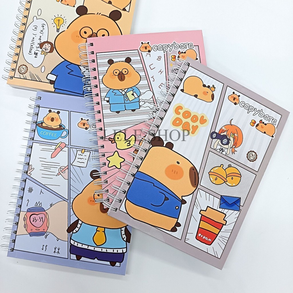 🔥สินค้าลดราคา สมุดจดบันทึก รุ่นใหม่ มี 3 ขนาด ลายคาปิบาร่า สมุดมีเส้น ขนาดB5 A5 A6 อุปกรณ์การเรียน พร้อมส่งในไทย