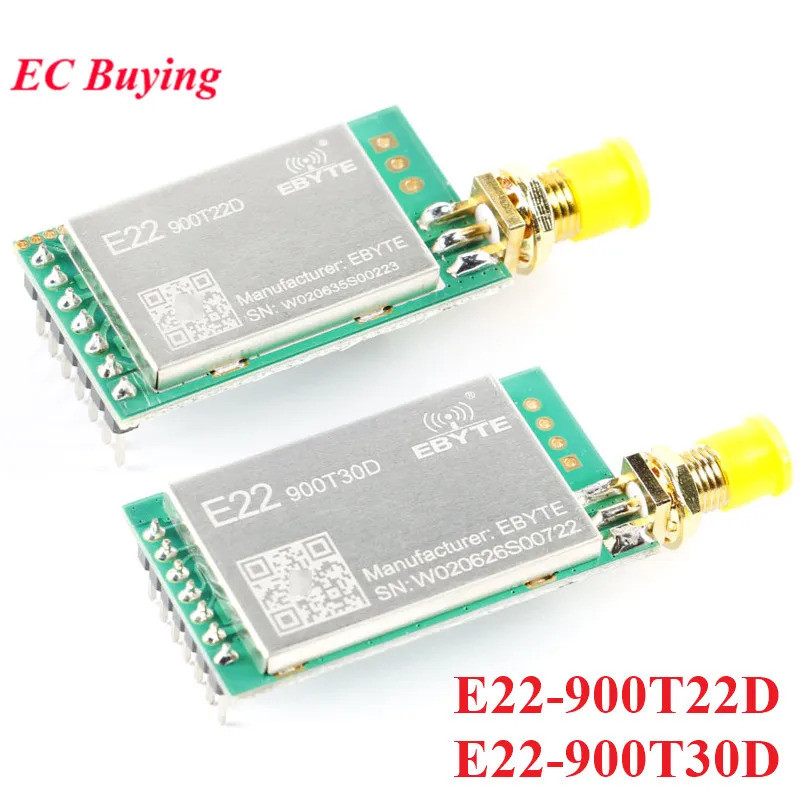 LoRa SX1262 โมดูลไร้สาย WIFI 915MHz 868MHz 22dBm 30dBm RF ทางไกล 5km 10km UART Serial Port E22-900T22D E22-900T30D