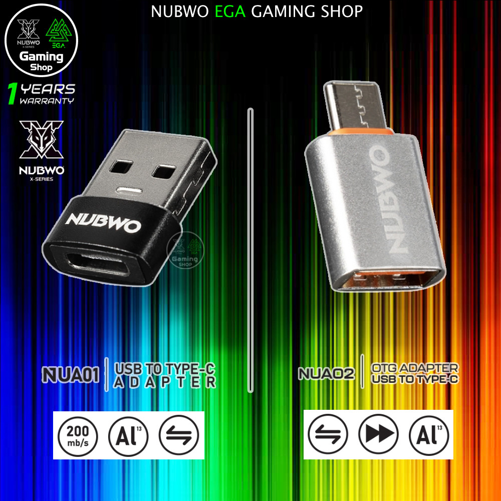 🎮 GAMING NUBWO NUA01 NAU02 OTG ADAPTER ตัวแปลง อะแดปเตอร์ USB to Type C to USB สำหรับโทรศัพท์ แท็บเล็ต คอมพิวเตอร์