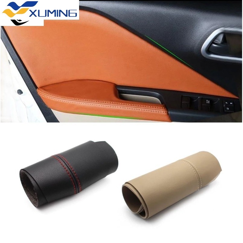 XM สําหรับ Honda City 2008-2014 คู่สําหรับประตูรถ Armrest แผงไมโครไฟเบอร์หนัง Trim 2009 2010 2011 20