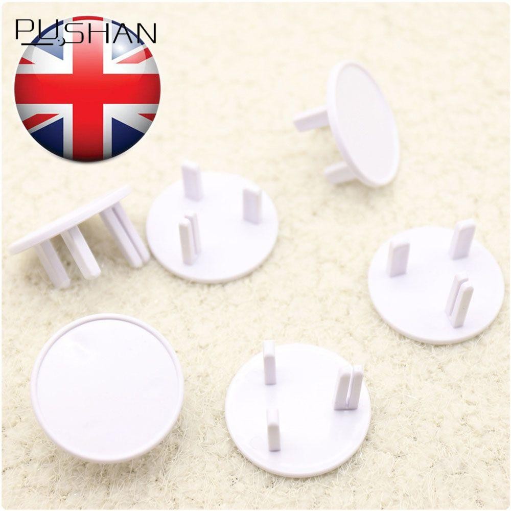 PUSHAN UK Power Socket Guard Protector สีดําสีขาวทรงกลมโปร่งใสฝาครอบปลั๊กสี