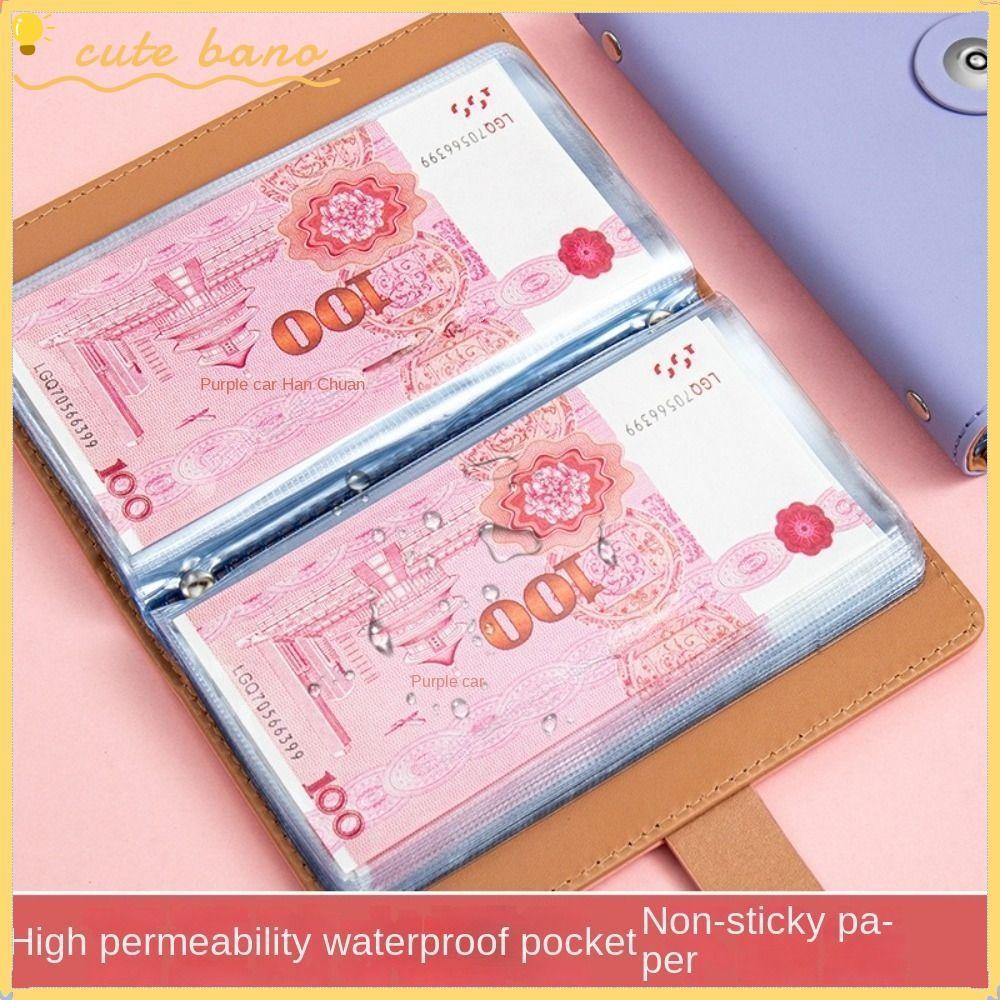 BANO 100 ซองประหยัดเงิน Challenge, กันน้ํา PU Mini Binder Saving Challenge, ของขวัญประหยัดเงินนํากลับมาใช้ใหม่น่ารัก Saving Challenges แผ่นเด็ก