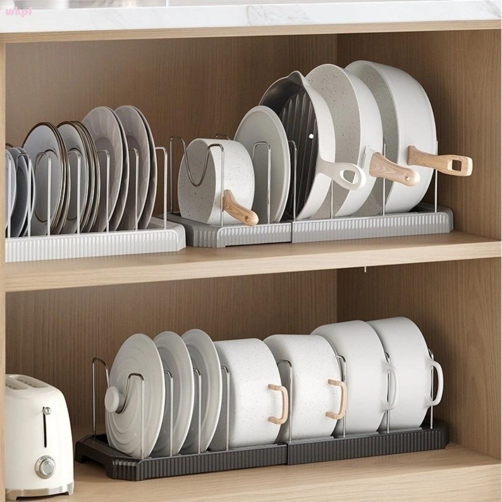 Wkpfr893ชั้นวางจานขยายได้,สแตนเลสอเนกประสงค์เคาน์เตอร์ครัว,ทนทานประหยัดพื้นที่ปรับขยายกระทะออแกไนเซอร์แร็คครัว