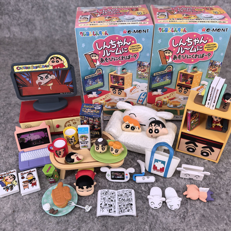 8 ชิ้น/เซ็ตอะนิเมะ Crayon Shin-chan Miniature ภูมิทัศน์แฟชั่นของเล่น Shin-chan Theme Room DIY ตกแต่ง PVC Action Figures ตุ๊กตาของเล่น