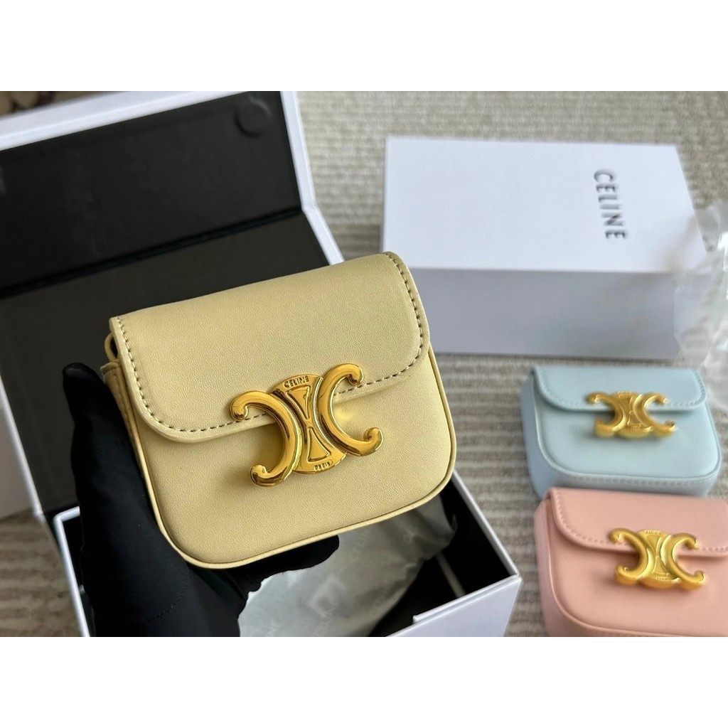CELINE CELINE กระเป๋าผู้หญิง Triomphe กระเป๋าลิปสติกขนาดเล็ก กระเป๋าใส่เหรียญ กระเป๋าขยะขนาดเล็ก กระ