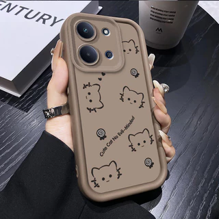 แมวน่ารักเคสโทรศัพท์สําหรับ Redmi 15C 14C 13C Redmi15C 15 C 4G 6.9 "2025 กรณีหรูหรา Matte ซิลิโคนกันกระแทกฝาครอบป้องกัน