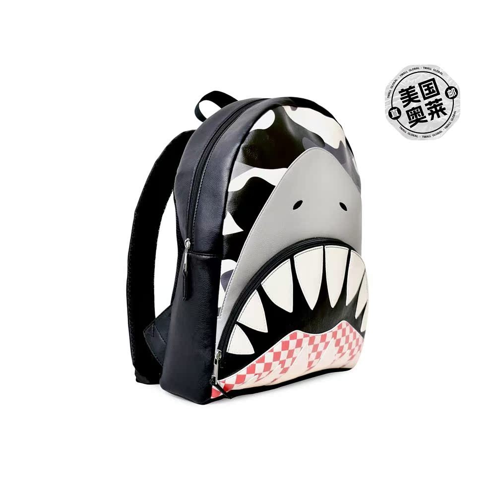 OMG Bag Boy Bag Boy Shark Camouflage Large Backpack [American Olay] Straight Hair