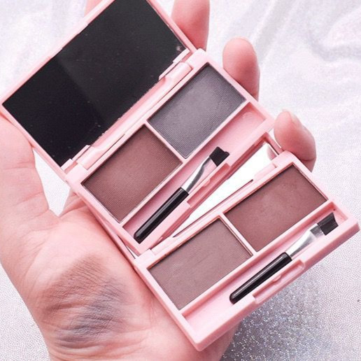 kk.sale:แป้งฝุ่นเขียนคิ้ว 3in1 พร้อมแปรง กันน้ำ กันเหงื่อ ติดทนนานใช้ระบายสีคิ้ว เป็นอายแชโดว์ 1ตลับ