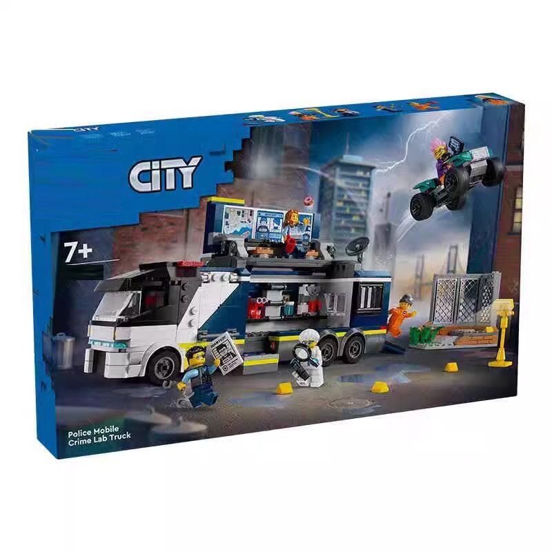 ใช้งานร่วมกับ Lego City Series 60418 Police Command Vehicle Police Headquarters Boys ประกอบอาคารบล็อ