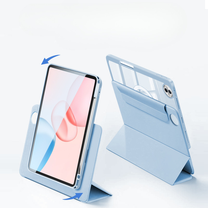 360 หมุนแม่เหล็กที่แข็งแกร่งโปร่งใส Hard Case สําหรับ HONOR MagicPad 3 2 Pad 10 9 GT V9 11.5 X9a X8a พร้อมที่ใส่ดินสอ