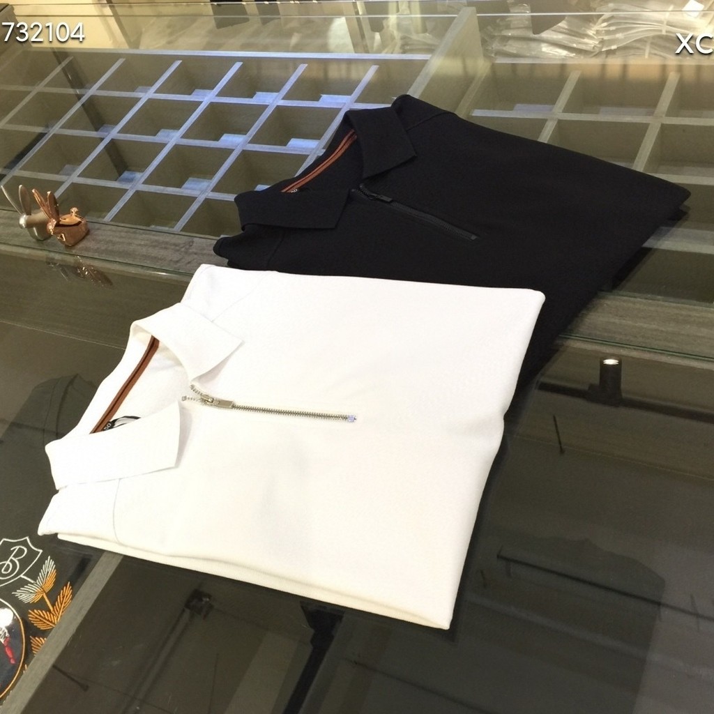 WIL4 Zegna Thin Lapel New Summer Style polo Shirt Casual Men's Slim Zipper Short Sleeve Top e Solid 