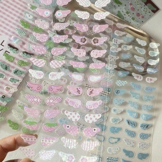 DIY น่ารักการ์ตูน INS Wing Glitter สติกเกอร์ Angel Wings สําหรับสมุดภาพ Journal CCD กล้องหวาน Retro การ์ตูนตกแต่งสติกเกอร์เด็กของขวัญ