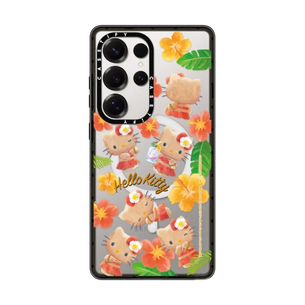 สติ๊กเกอร์ Hello Kitty จูบแดด แม่เหล็ก เคสโทรศัพท์กันกระแทกสําหรับ Samsung Galaxy S22 S23 S24 S25 Ul