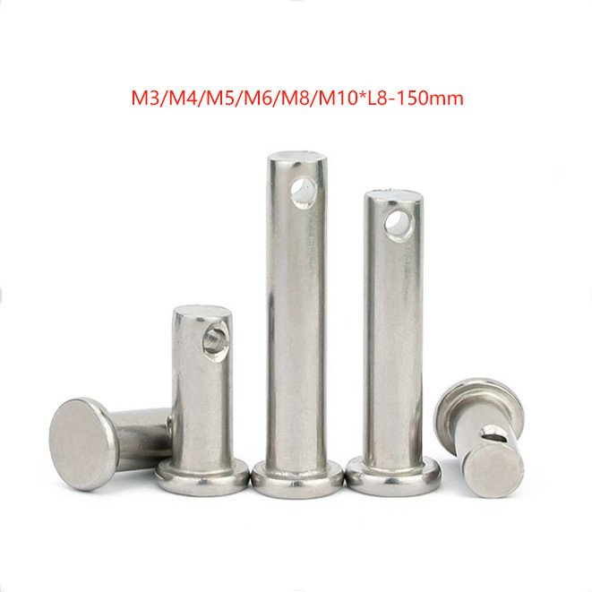 [จัดส่งรวดเร็ว] 304 สแตนเลสพร้อมเพลาพินรู M3/M4/M5/M6/M8/M10 * L8-150mm (wxs-TH)