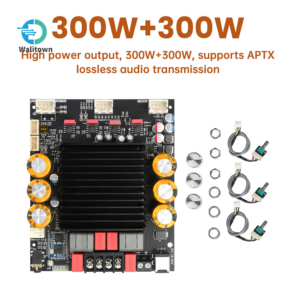 DC18-50V 3002T PRO Qualcomm QCC3034 BT เครื่องขยายเสียงดิจิตอล 2.0 ช่อง APTX Lossless 300W + 300W