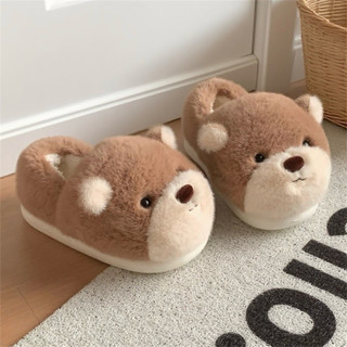 XIXITIAO ฉี่ รองเท้าแตะผ้าฝ้ายผู้ชายผู้หญิงนุ่มน่ารักหมีห้อง…