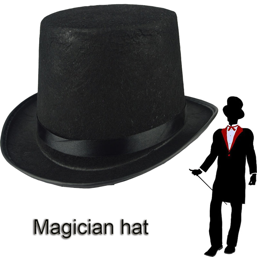 BrighthorBlack Top Hat Bowler Top Hat Magician Top Hat Magician Perforated Hat Jazz Stage Performanc