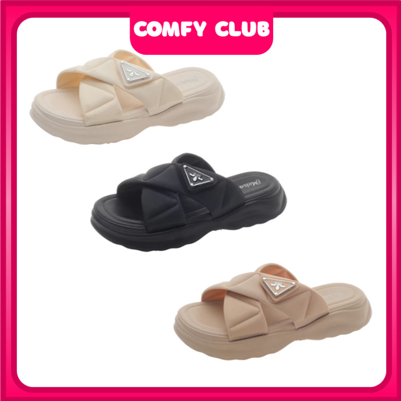 9709 Margo รองเท้าแตะผู้หญิงหนา Kasut Wanita Casual Wedges Flip Flops
