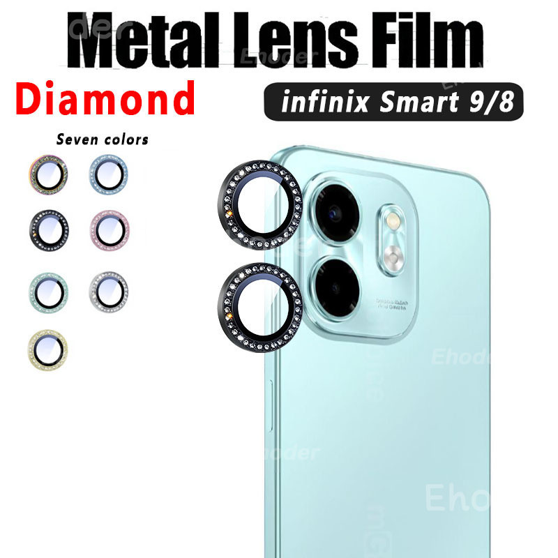 เพชรโลหะกล้องสําหรับ Infinix Smart 9 8 Smart9 4G 5G 2025 กระจกนิรภัยเลนส์แหวน Protector สําหรับ infinixSmart9 Smart8Pro 8Pro ฝาครอบเลนส์