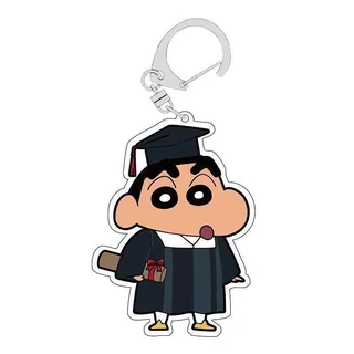 JG新款蜡笔小新动漫钥匙扣可爱卡通书包透明学生亚克力挂配饰JG new crayon small new animation key chain cute20250905
