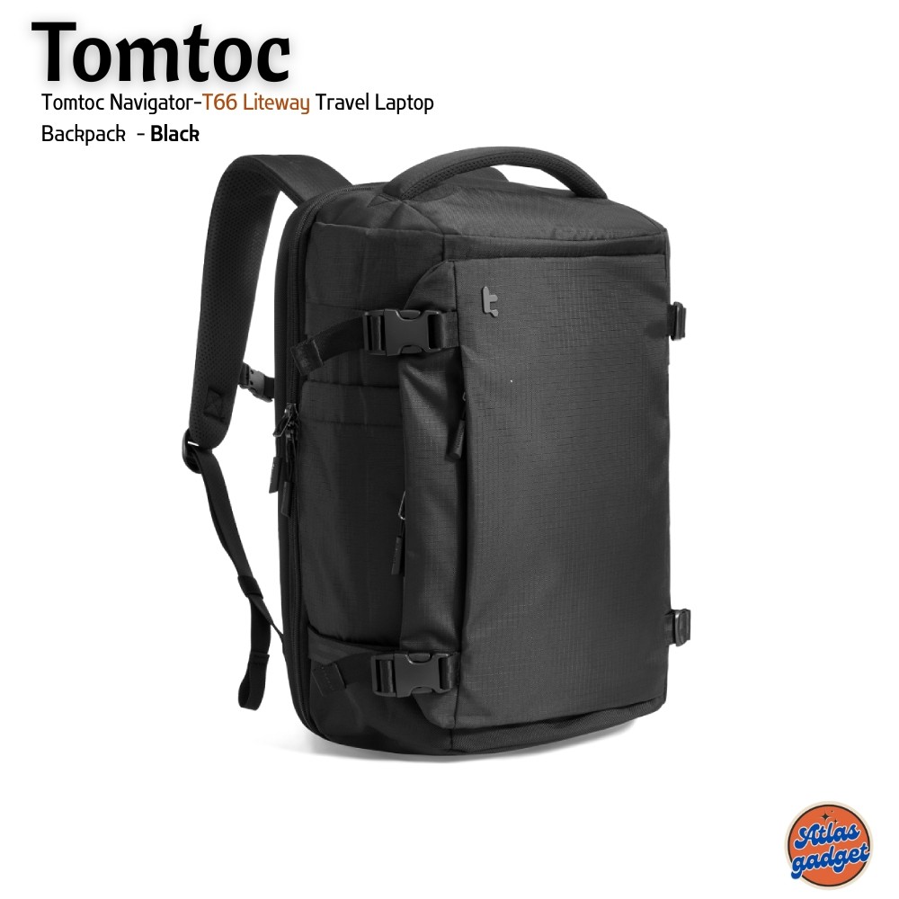 Tomtoc Navigator-T66 Liteway Travel Laptop Backpack - Black กระเป๋าเป้สะพายหลัง ขนาด 28L / 40L