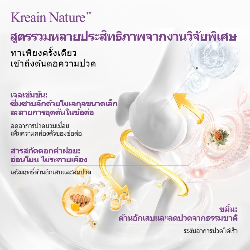 Kreain Nature เจลสมุนไพรธรรมชาติ บรรเทาปวดข้อ ฟื้นฟูเข่า Soothing Care Gel - รูปที่ 3