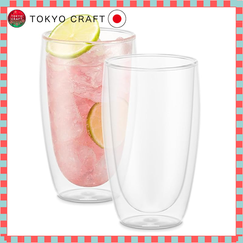 BODUM Pavina Double Wall Glass 450ml (Set of 2) - Thermal Insulation, Double-Walled Structure, Heat 