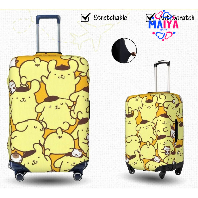 Pompompurin ผ้าคลุมกระเป๋าเดินทางยืดหยุ่นน่ารักกระเป๋าเดินทางส่วนบุคคลอุปกรณ์เสริม 18/20/22/24/26/28