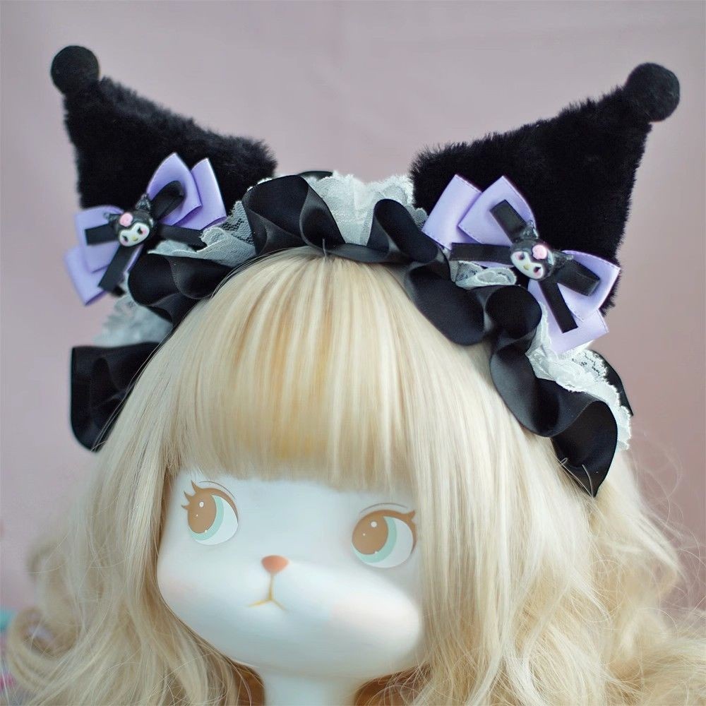 อุปกรณ์ประดับผม Kuromi สไตล์ Lolita ทำมือ สำหรับ Cosplay น่ารัก