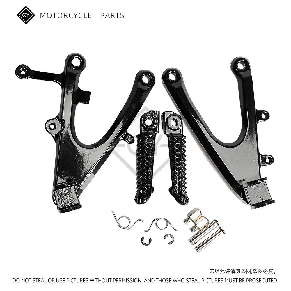 LQYL รถจักรยานยนต์ด้านหน้า Rider Footrests วงเล็บหมุดเท้าสําหรับ Yamaha YZF R1 2004 2005 2006 YZF-R1