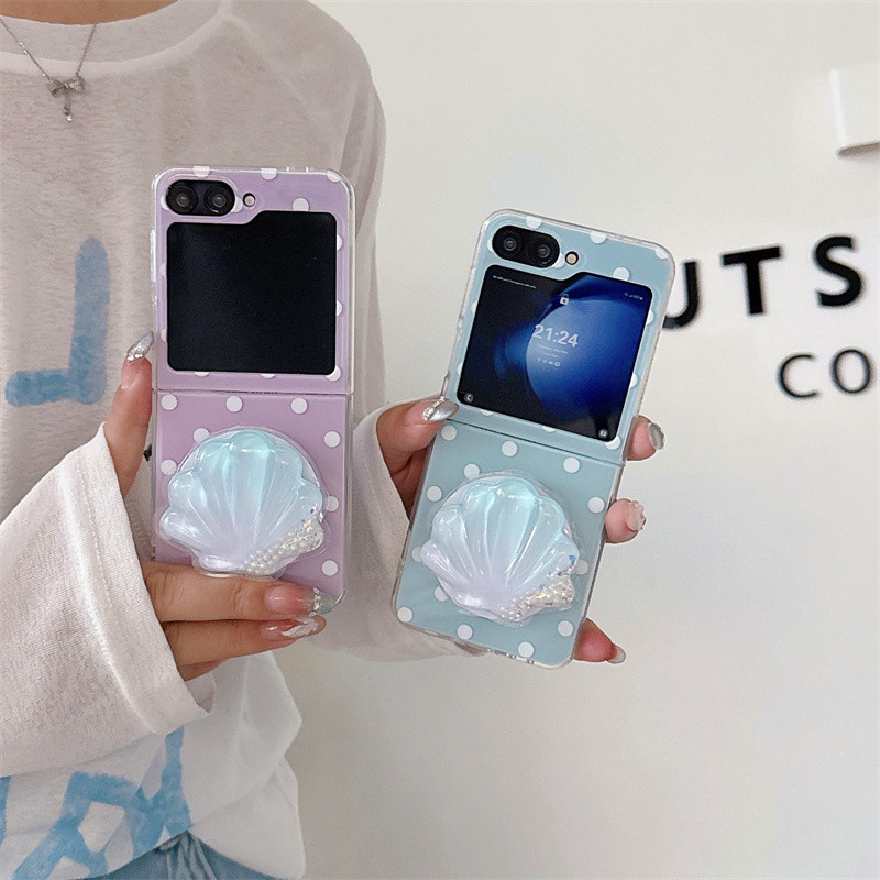 Wave Point Magnetic Bracket เคสโทรศัพท์สําหรับ Samsung Galaxy Z Flip 3 4 5 6 7 FE กันกระแทกปกหลัง