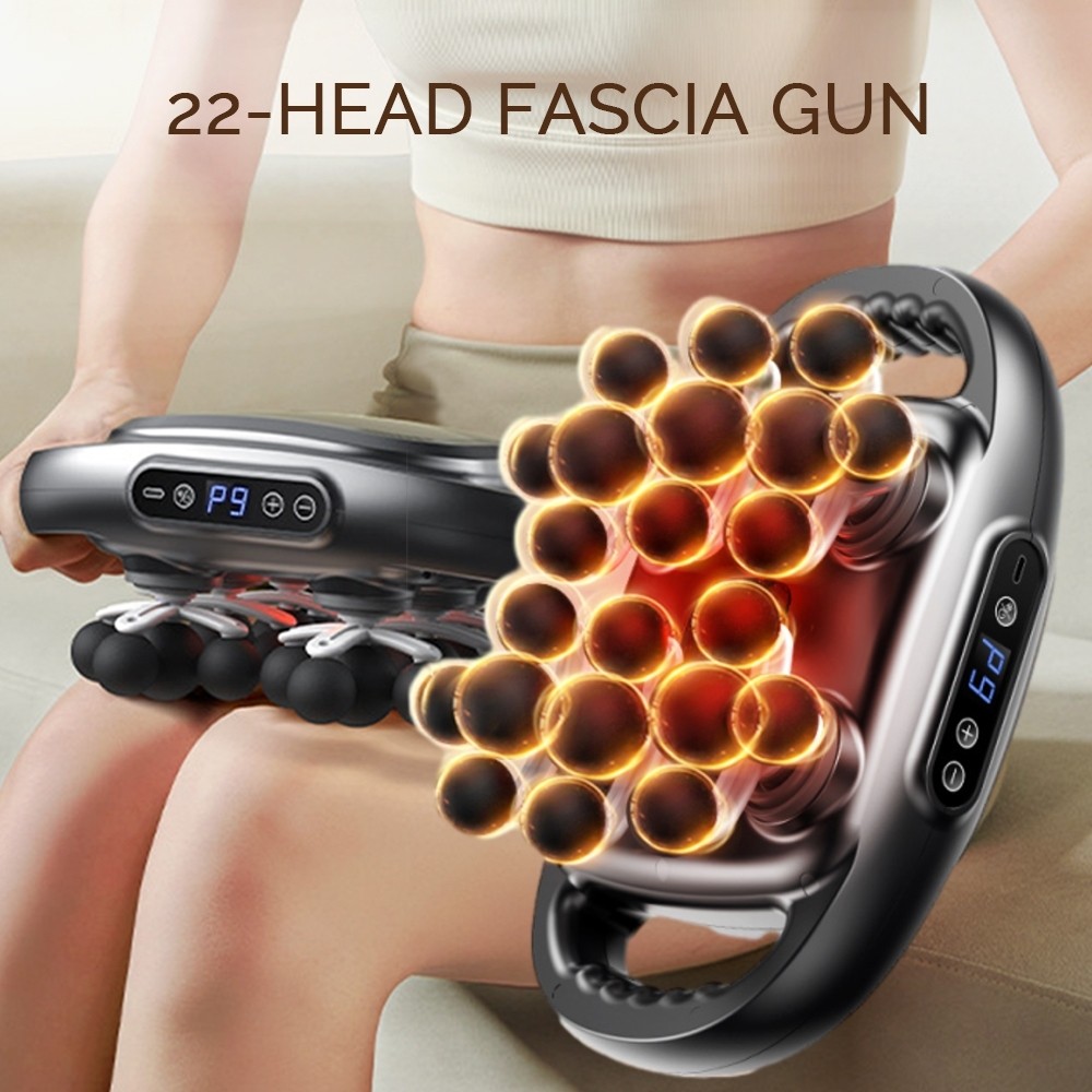 Foreverlily 22head fascia gun การบําบัดการนวดเนื้อเยื่อลึกระดับมืออาชีพ