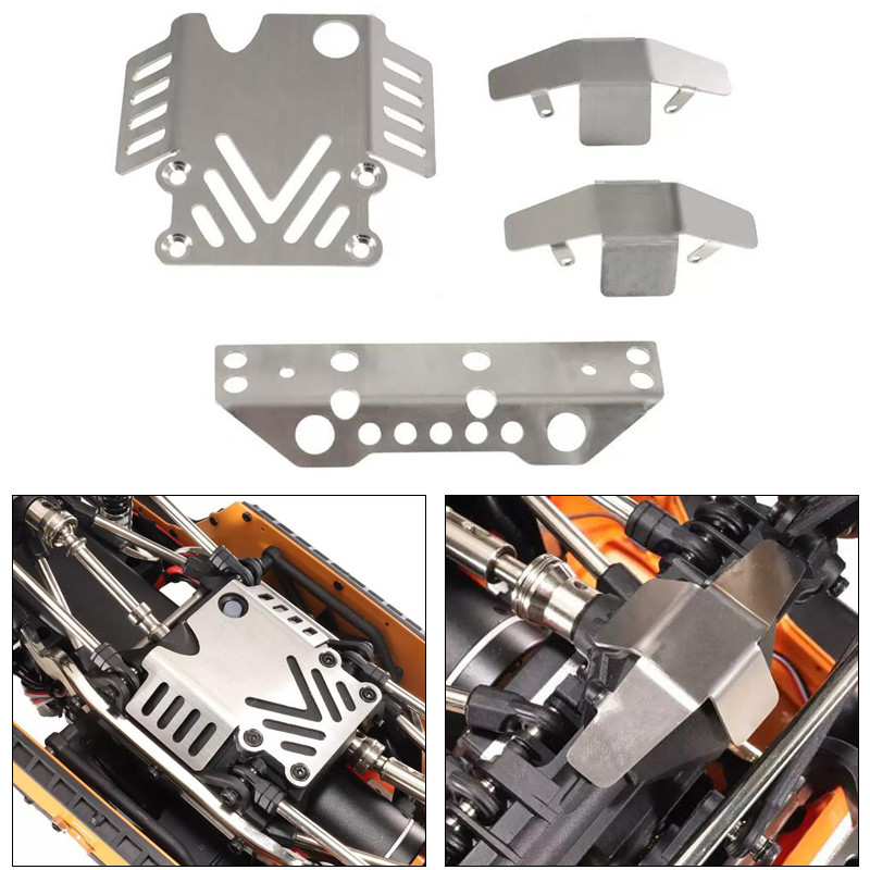 MJX H12Y 304 สแตนเลสสตีลแชสซีเกราะชุดสําหรับ MJX HYPER GO 1/12 MJX H12Y + H12P RC รถ Non Destructive