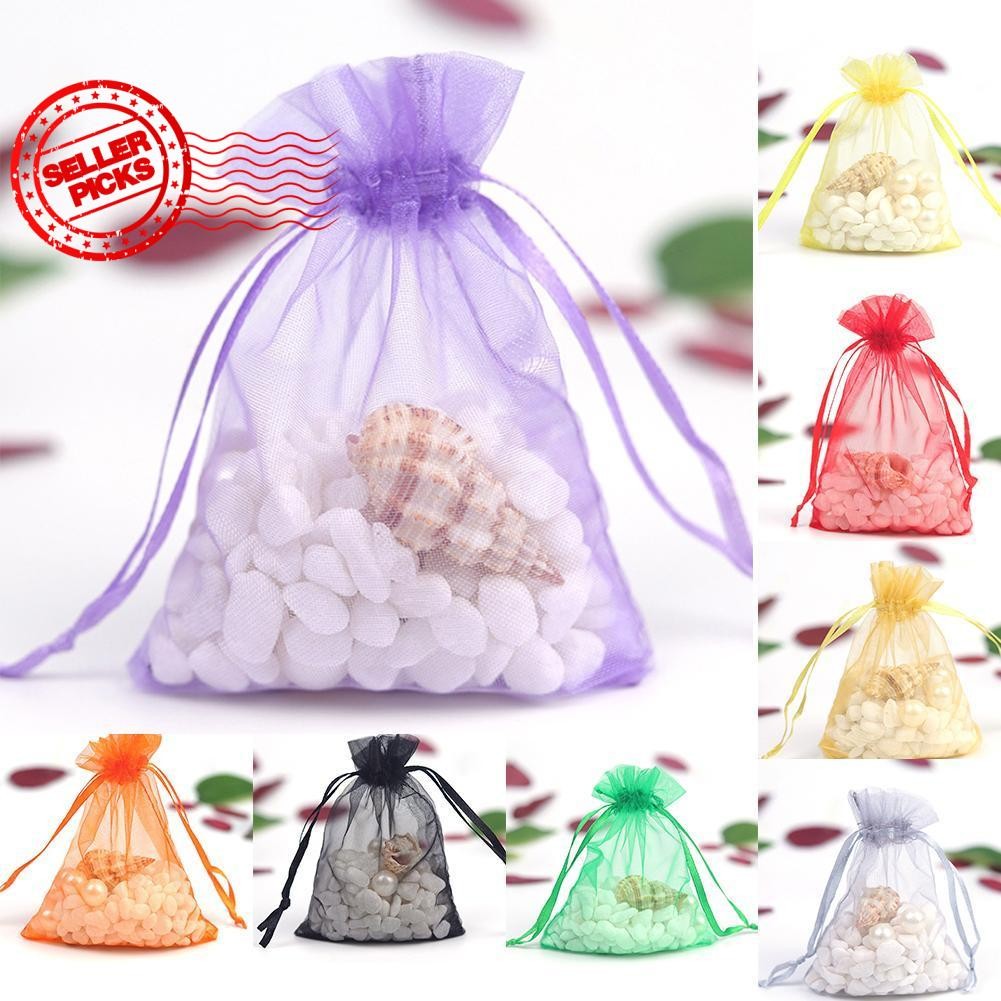 Pure Color Gauze Bag Bundle Mouth Bag Organza Mesh Wedding Bag 7*9cm Bag Bag Gauze ขาย M4y2