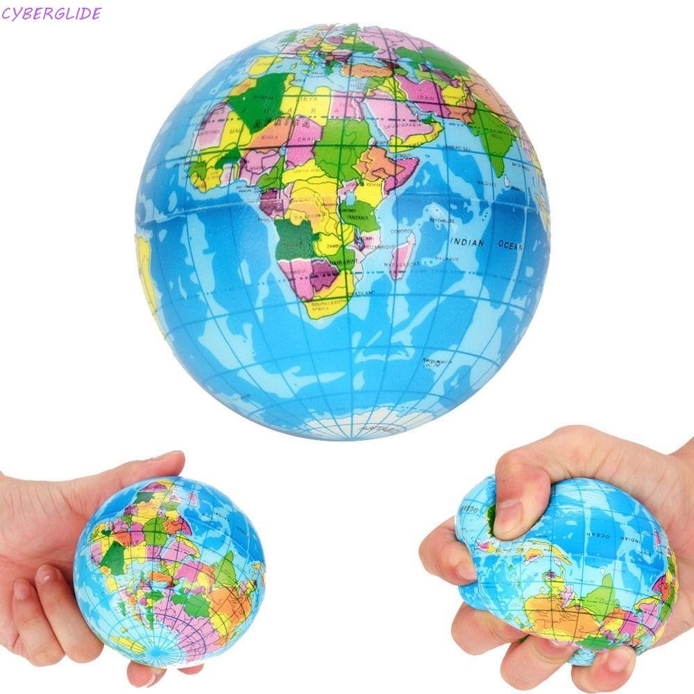 CYBERGLIDE World Map Foam Ball การออกกําลังกายข้อมือ Elastic Earth Globe รุ่น Planet Earth Ball บีบข