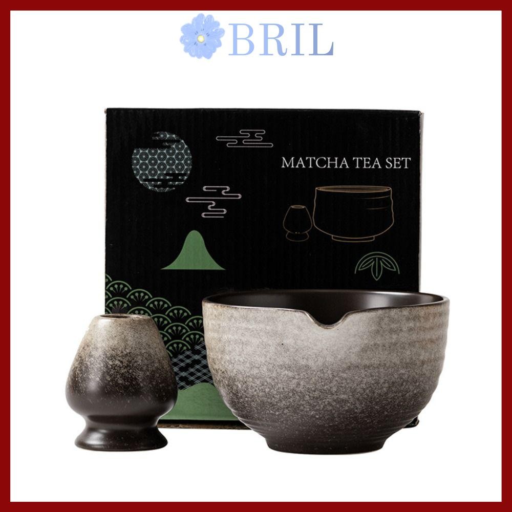 BRIL Matcha Whisk Holder, with Pour Spout ชามมัทฉะแบบใช้ซ้ําได้, Textured Gradient สีเซรามิค Matcha Making Kit คนรักชา