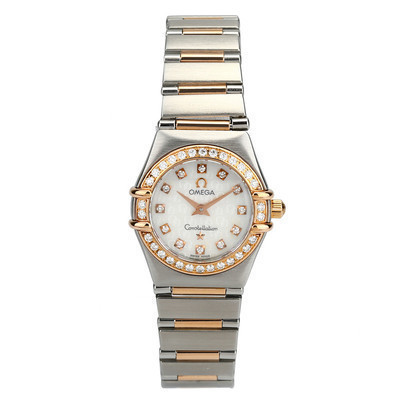 Omega Yuan Omega Constellation Series 18K Rose Gold Diamond นาฬิกาผู้หญิง 1360.75.00