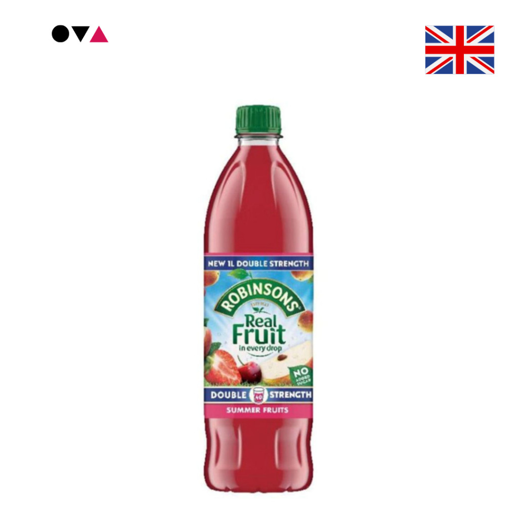 Robinsons Real Fruit Double Concentrate 1L | โรบินสันส์ น้ำสควอชเข้มข้นสองเท่า | น้ำผลไม้แท้