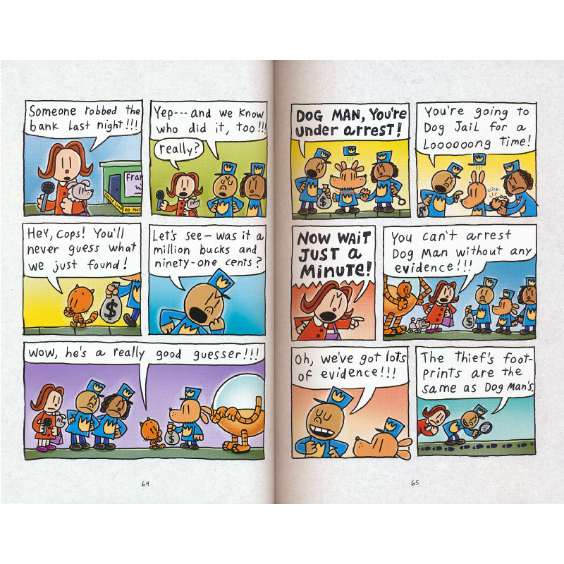 Dog Man 1-6 Dav Pilkey Detective Dogs Adventure Full Set 6 เล่มเด็กการ์ตูนภาษาอังกฤษ Chapter Book ปก