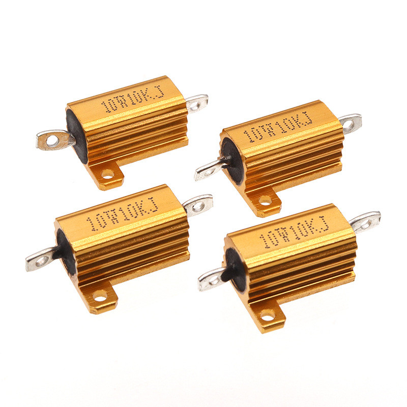 RX24-10W Gold Aluminium Shell Resistor 1/3/4/6/8/10/20R/500 Euro 1K 2K 5K 100K